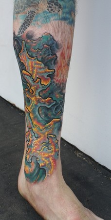 Ty McEwen - Bio Organic leg tattoo